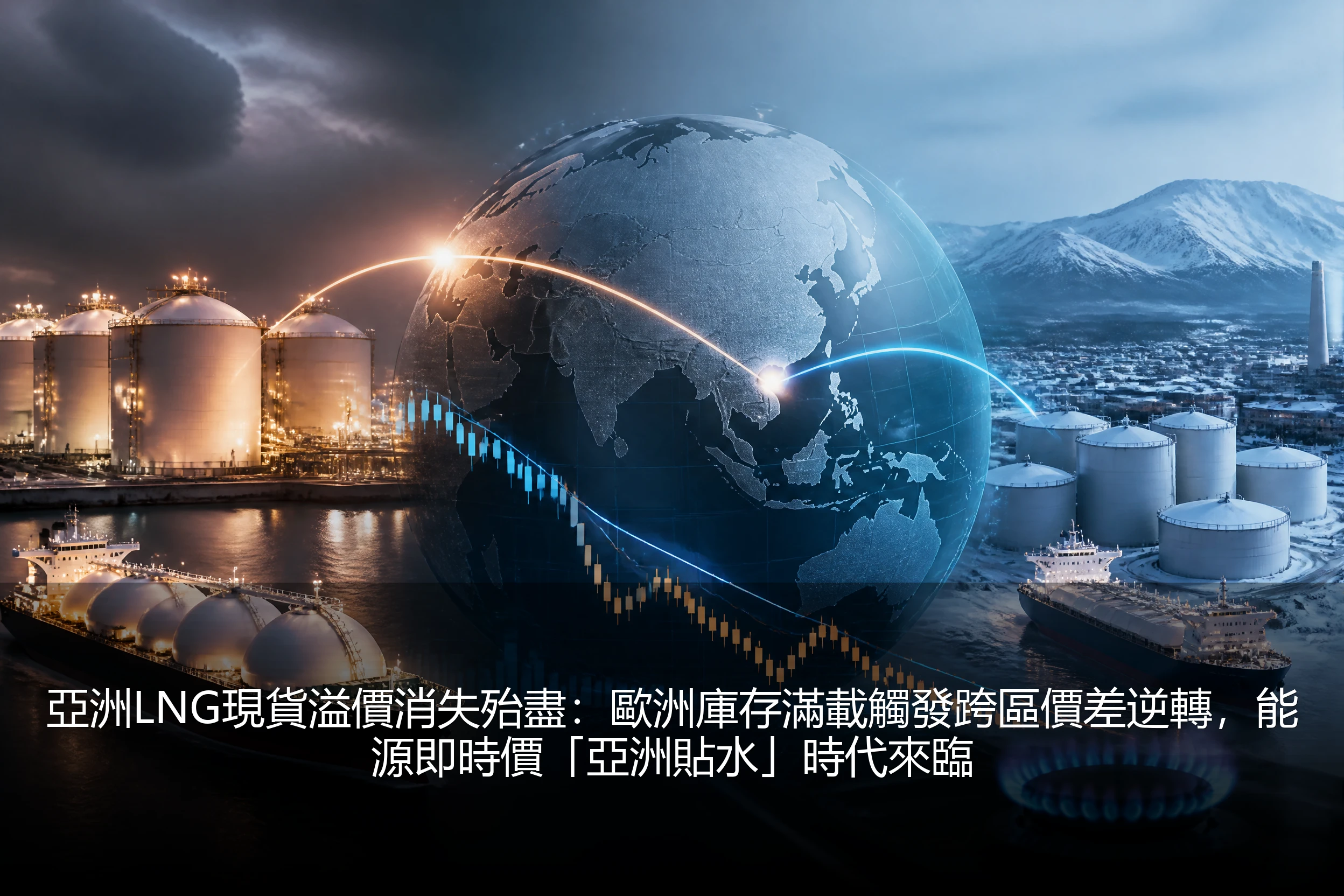 亞洲LNG現貨溢價消失殆盡：歐洲庫存滿載觸發跨區價差逆轉，能源即時價「亞洲貼水」時代來臨